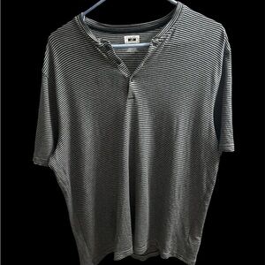 black and grey stripped tshirt